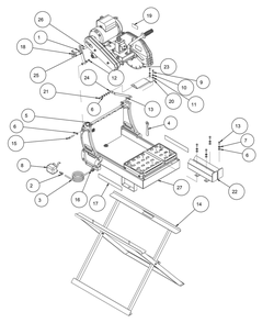 Section 01 Diagram and Parts List for MK-2003E 158751 MK Diamond Concrete Saw